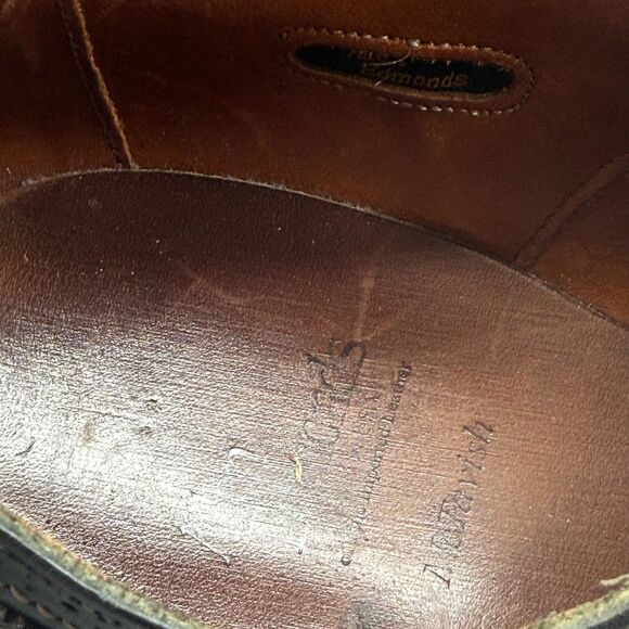 Allen Edmonds Macneil Mens 10 Black Leather Dress Shoes Lace-Up Block Heel main image 5